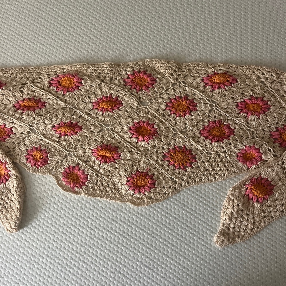 Crochet Floral Tie Tube Top